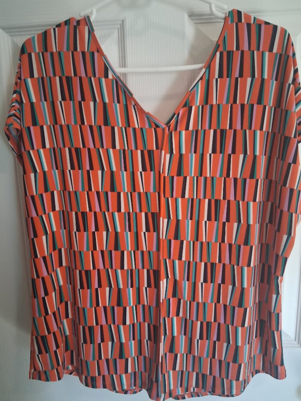 Bar III | Women's Top | Sleeveless Multicolor Geometric Print | Size Large